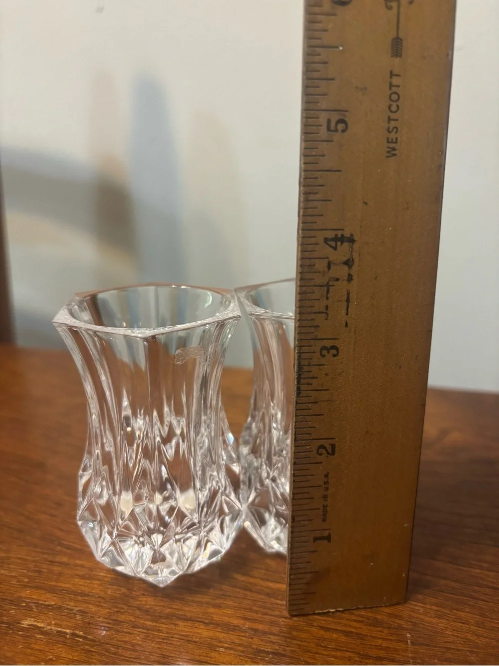 Vintage Cristal d’Arques bud vase/candle holder:set of 2